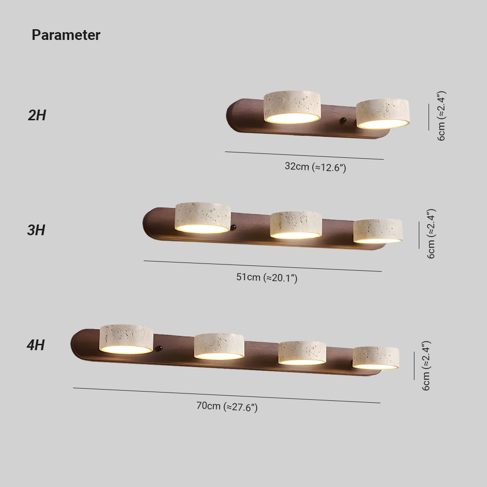 Neutral Finish Natural Travertine Wall Light
