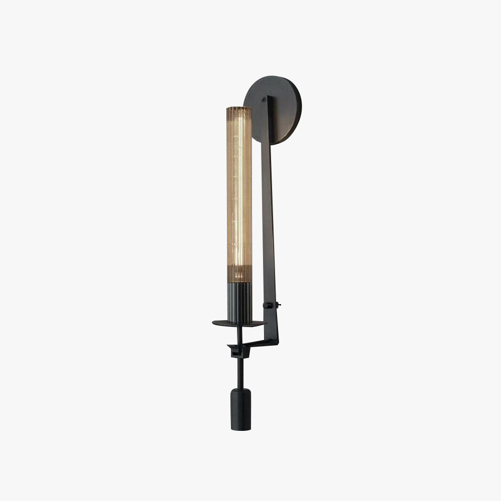Farmhouse Interiors Ribbed Glass And Solid Brass Wall Lamp