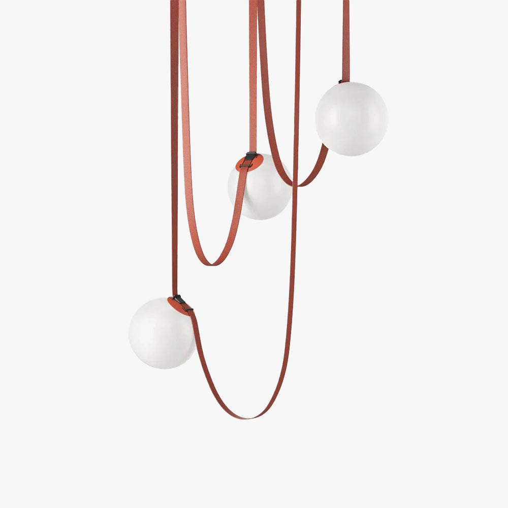 Sophistication Glass And Leather Geometric Pendant Light