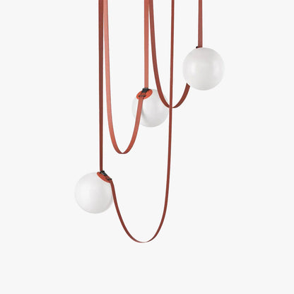 Sophistication Glass And Leather Geometric Pendant Light