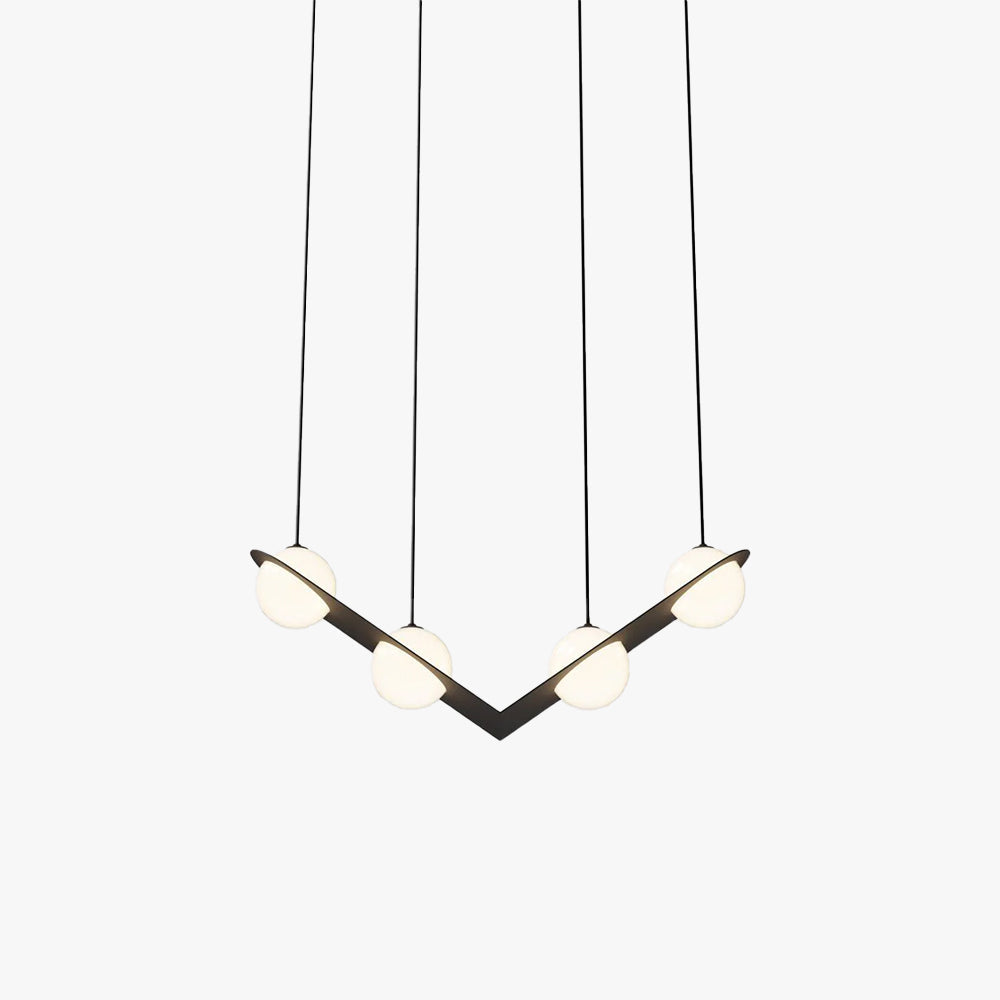 Adjustable Height Black Glass Pendant Lamp Selan
