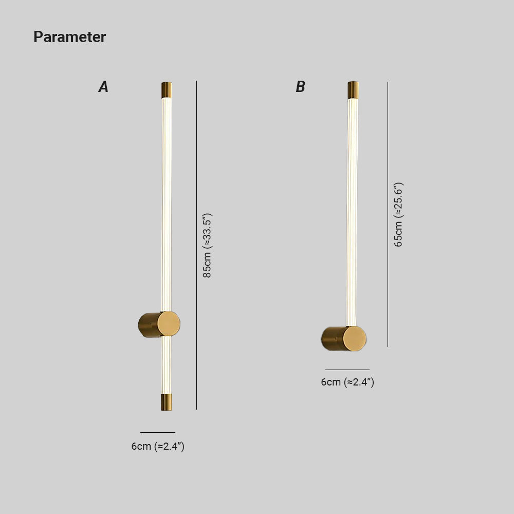 Copper Finish Aster Linear LED Wall Light