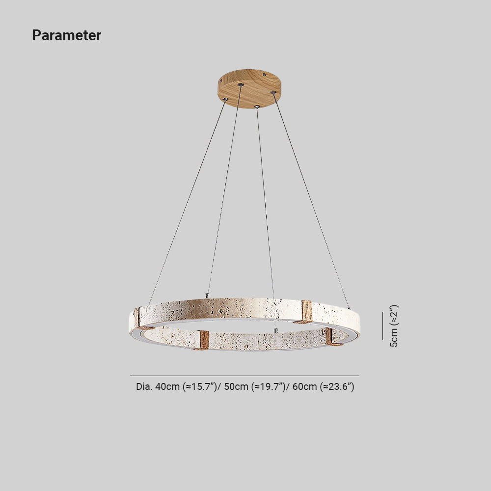 Travertine Ring Pendant Light Serene Ambience