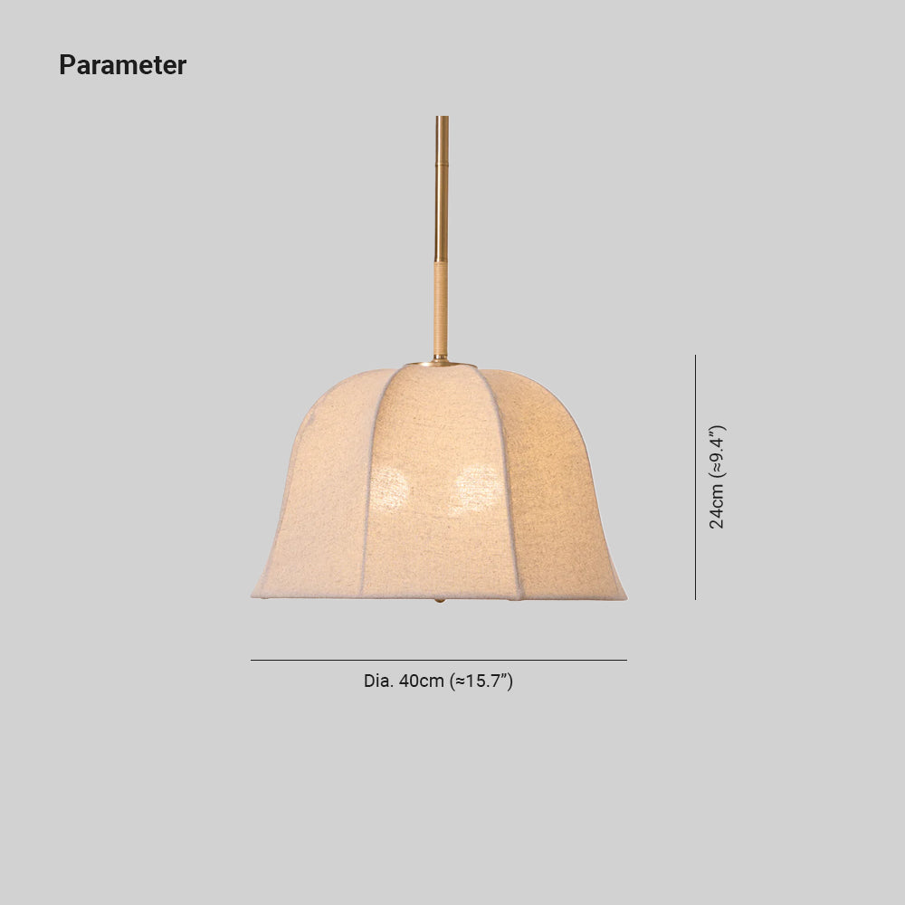 Cozy Warm Glow Fabric Bell Shade Pendant Light