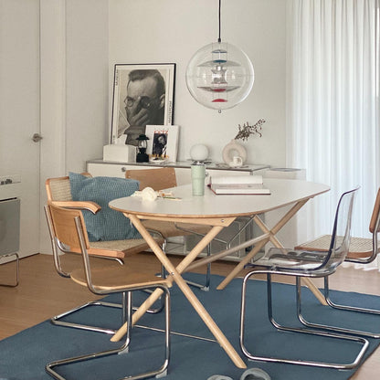 Clear Globe And Floating Geometric Layers Pendant Lamp