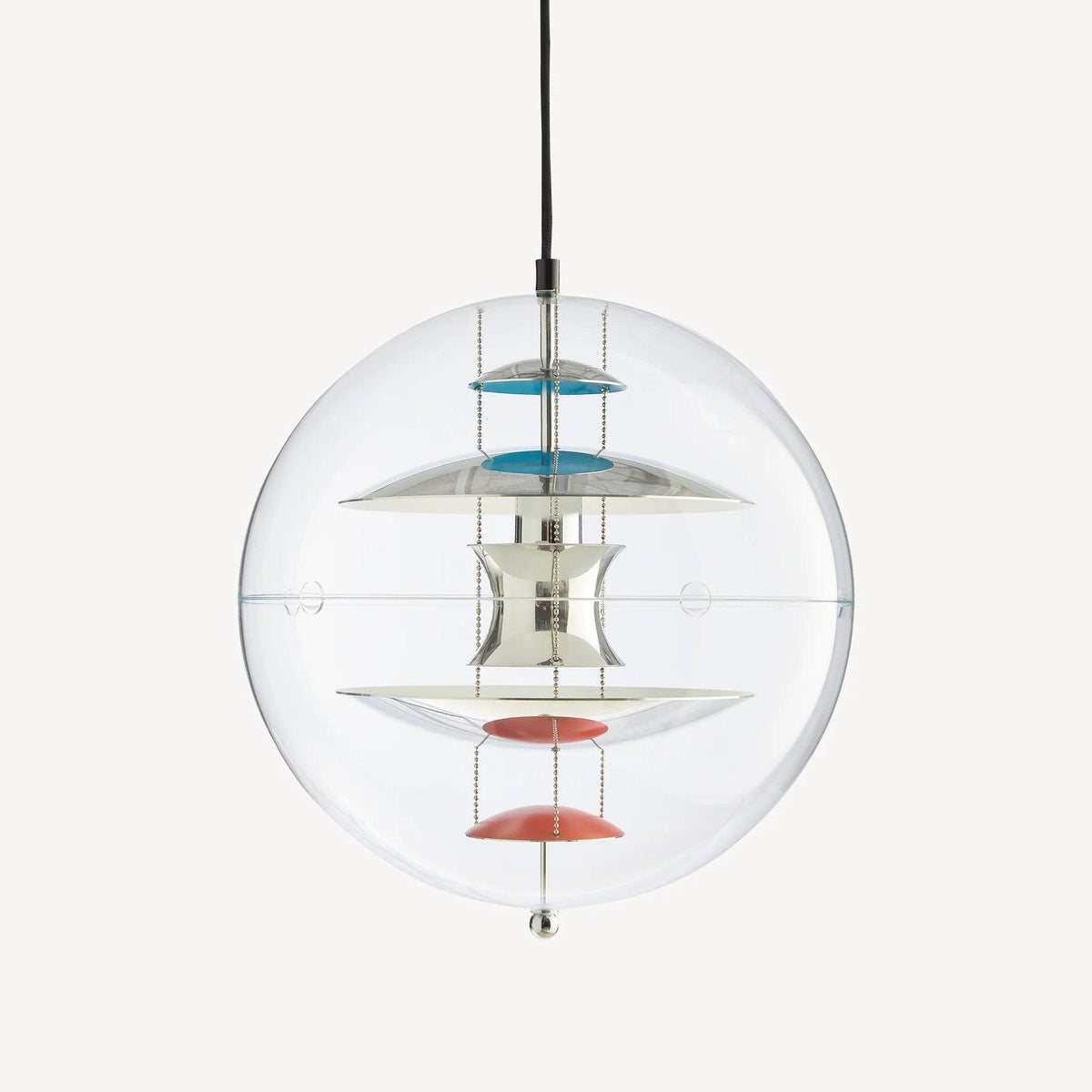 Clear Globe And Floating Geometric Layers Pendant Lamp