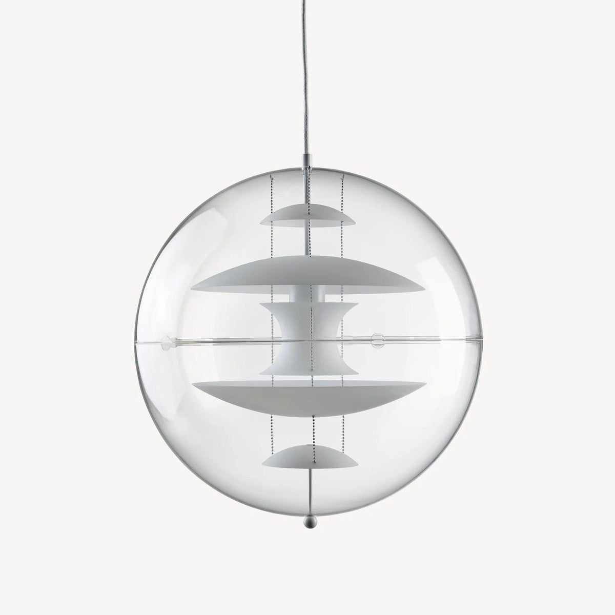 Clear Globe And Floating Geometric Layers Pendant Lamp
