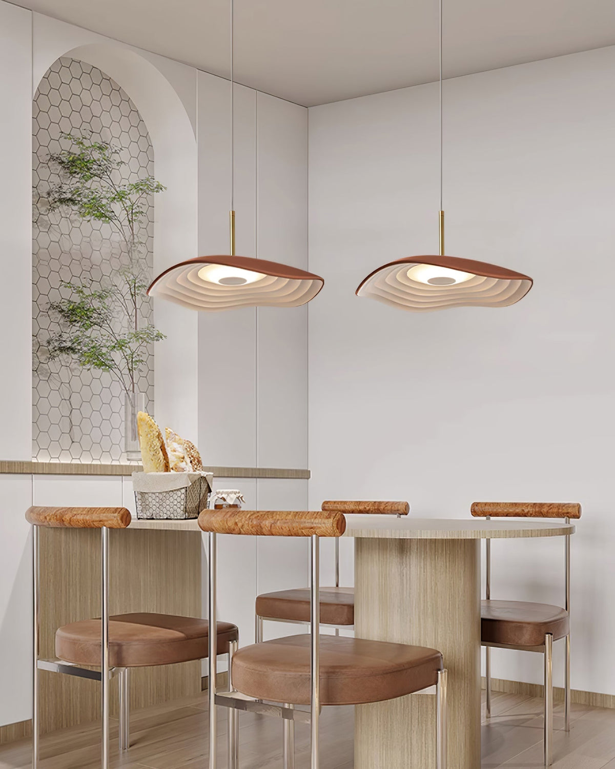 Integrated LED Pendant Light With Wave