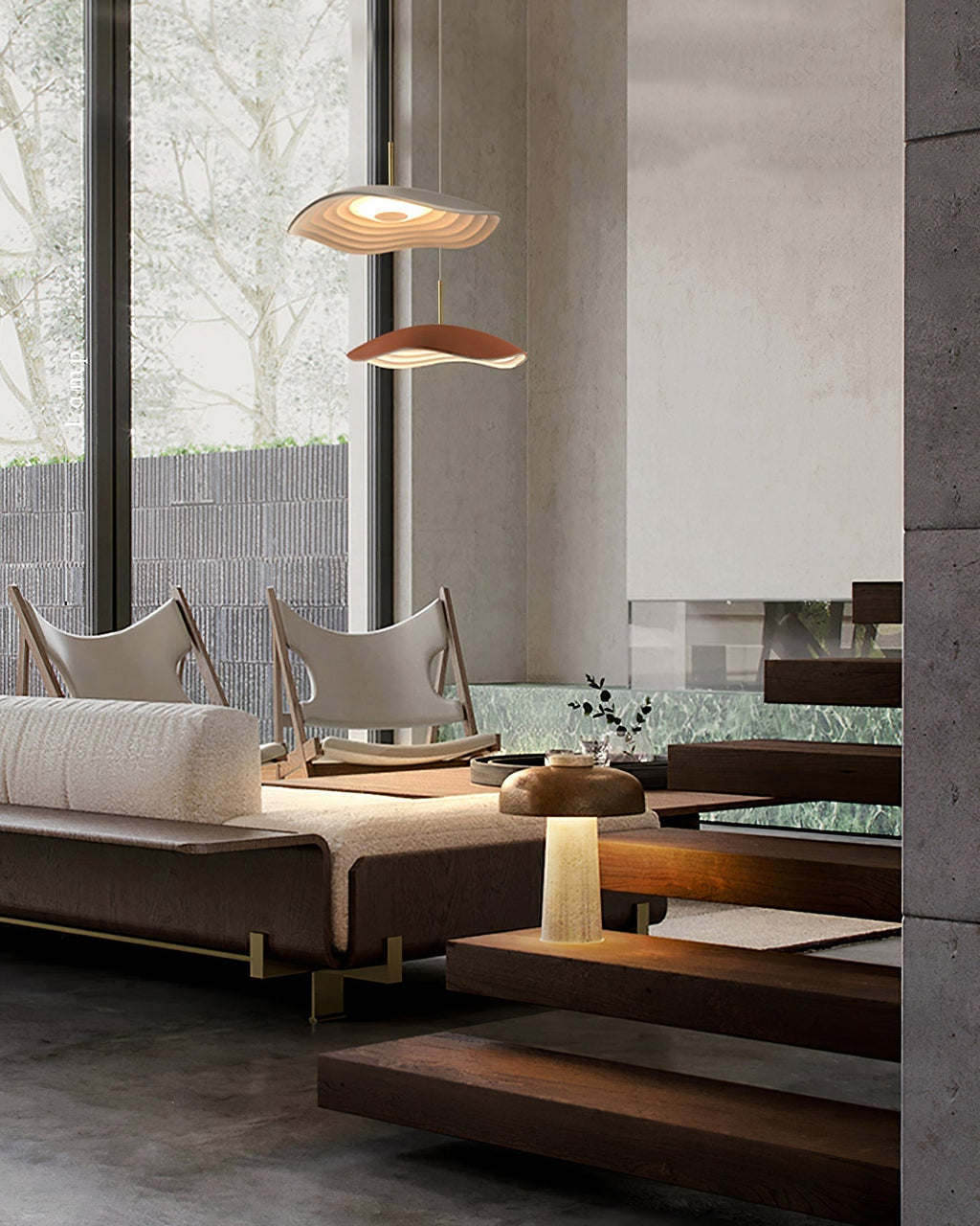 Integrated LED Pendant Light With Wave