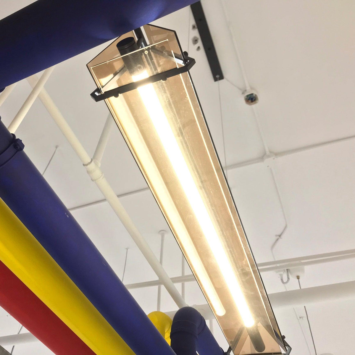 Warm Gold Premium Industrial Triangle Pendant Light