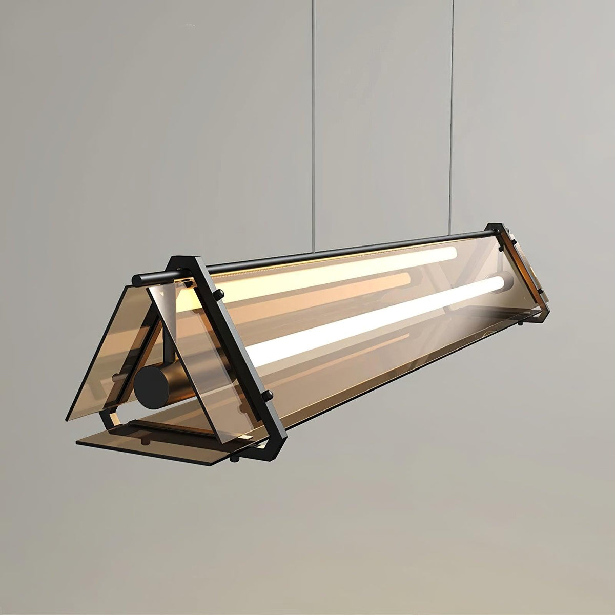 Warm Gold Premium Industrial Triangle Pendant Light