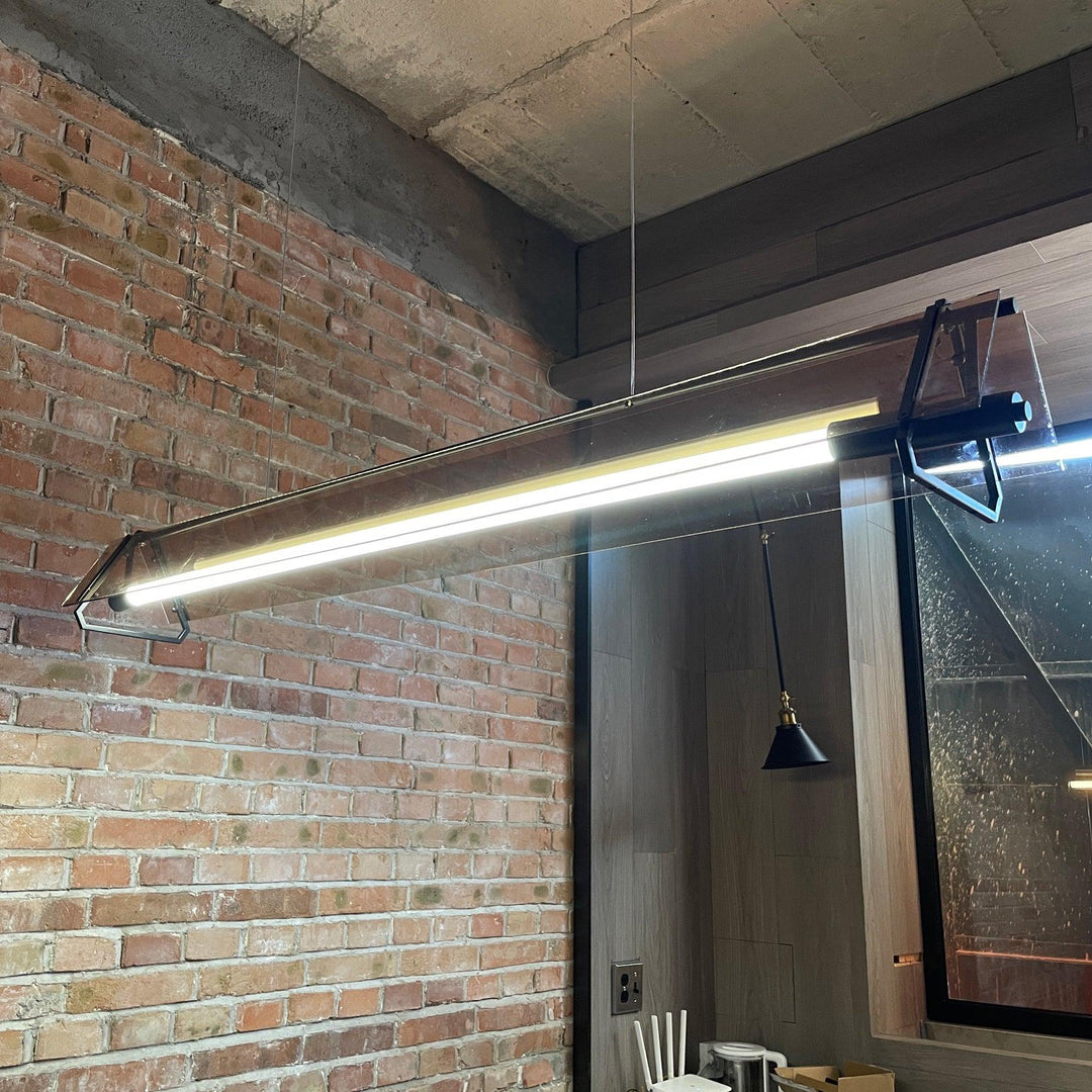 Warm Gold Premium Industrial Triangle Pendant Light