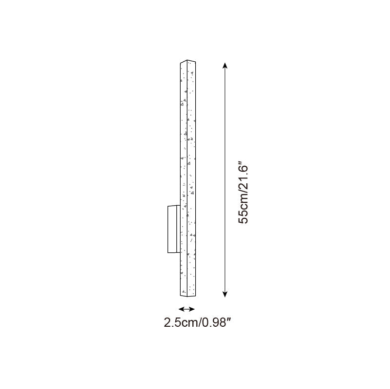 Walnut Wood Finish Slim Travertine Wall Lamp