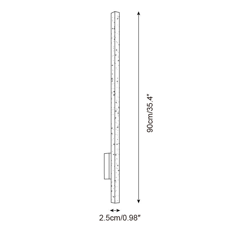 Walnut Wood Finish Slim Travertine Wall Lamp