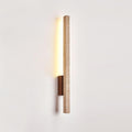 Walnut Wood Finish Slim Travertine Wall Lamp
