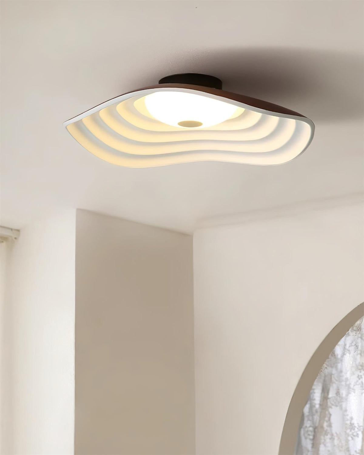 40cm Luma Wave LED Ceiling Light Available In White Black Orange
