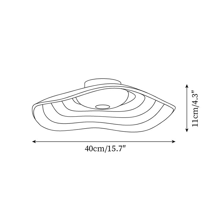 40cm Luma Wave LED Ceiling Light Available In White Black Orange