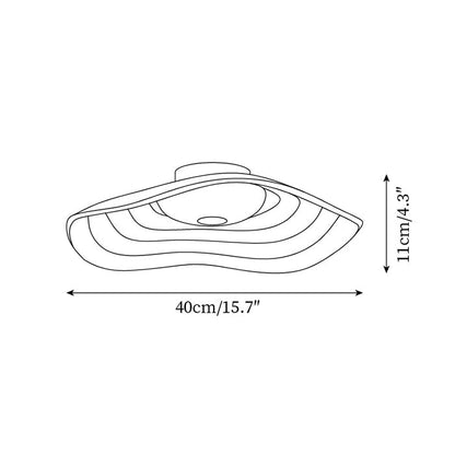 40cm Luma Wave LED Ceiling Light Available In White Black Orange