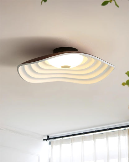 40cm Luma Wave LED Ceiling Light Available In White Black Orange