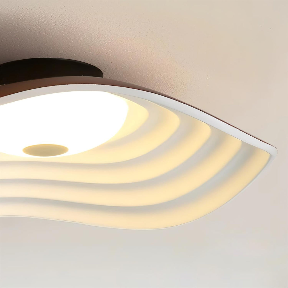 40cm Luma Wave LED Ceiling Light Available In White Black Orange