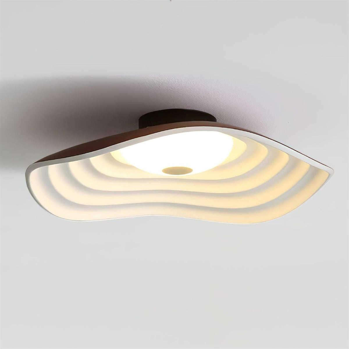 40cm Luma Wave LED Ceiling Light Available In White Black Orange