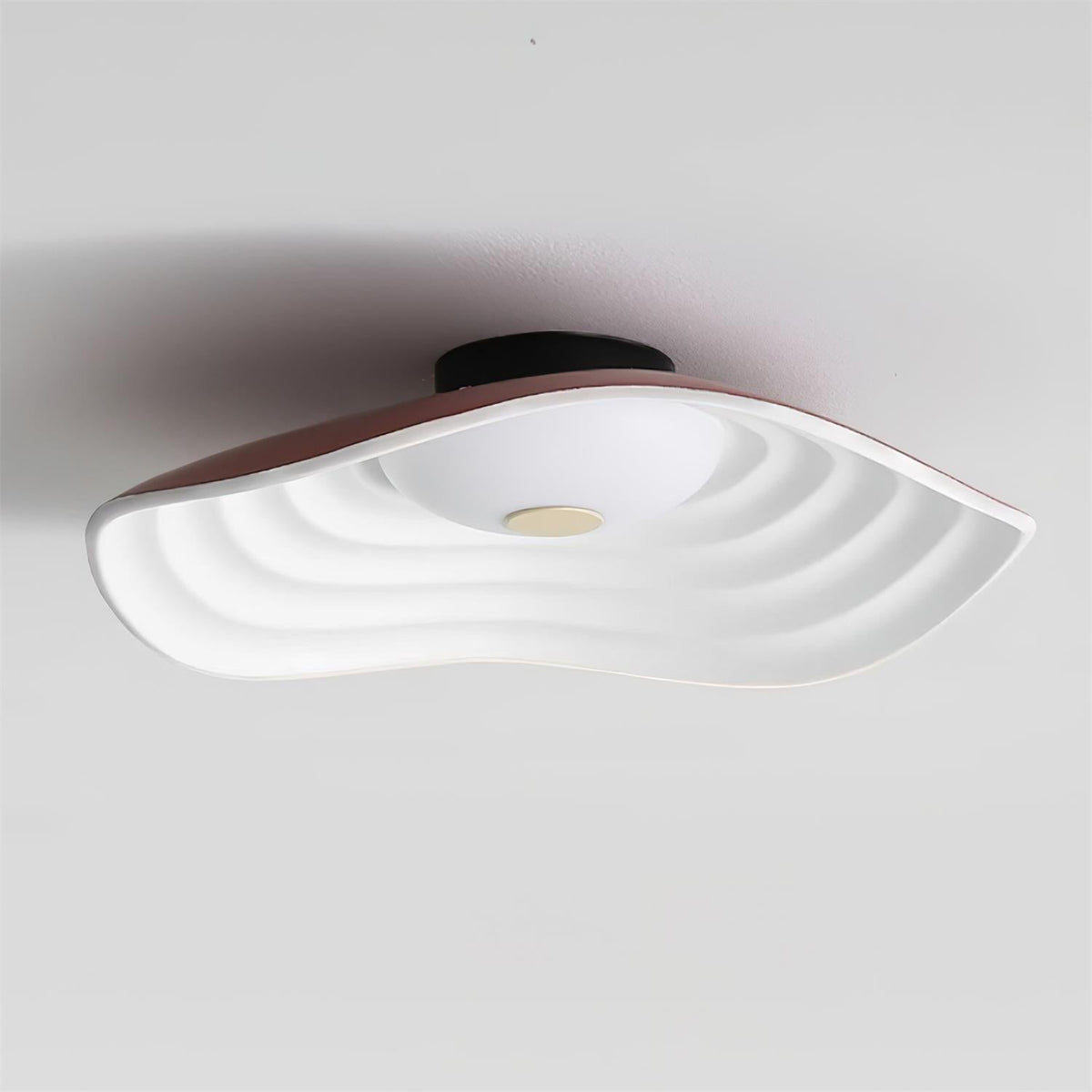 40cm Luma Wave LED Ceiling Light Available In White Black Orange