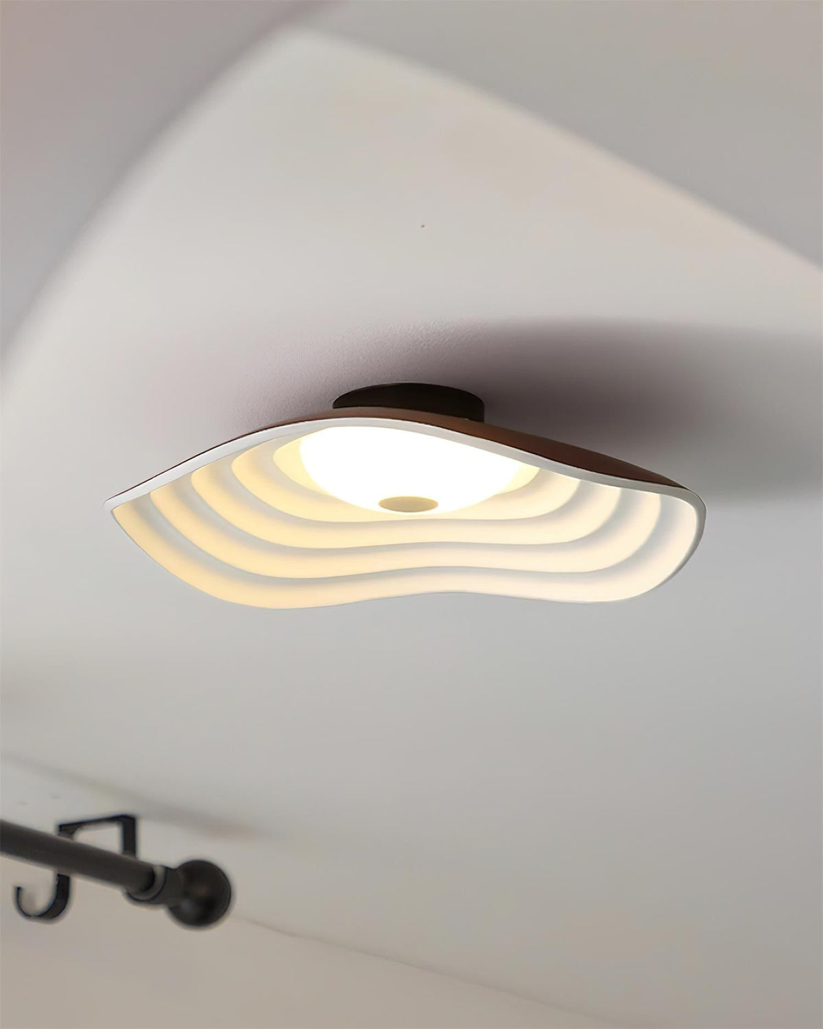 40cm Luma Wave LED Ceiling Light Available In White Black Orange
