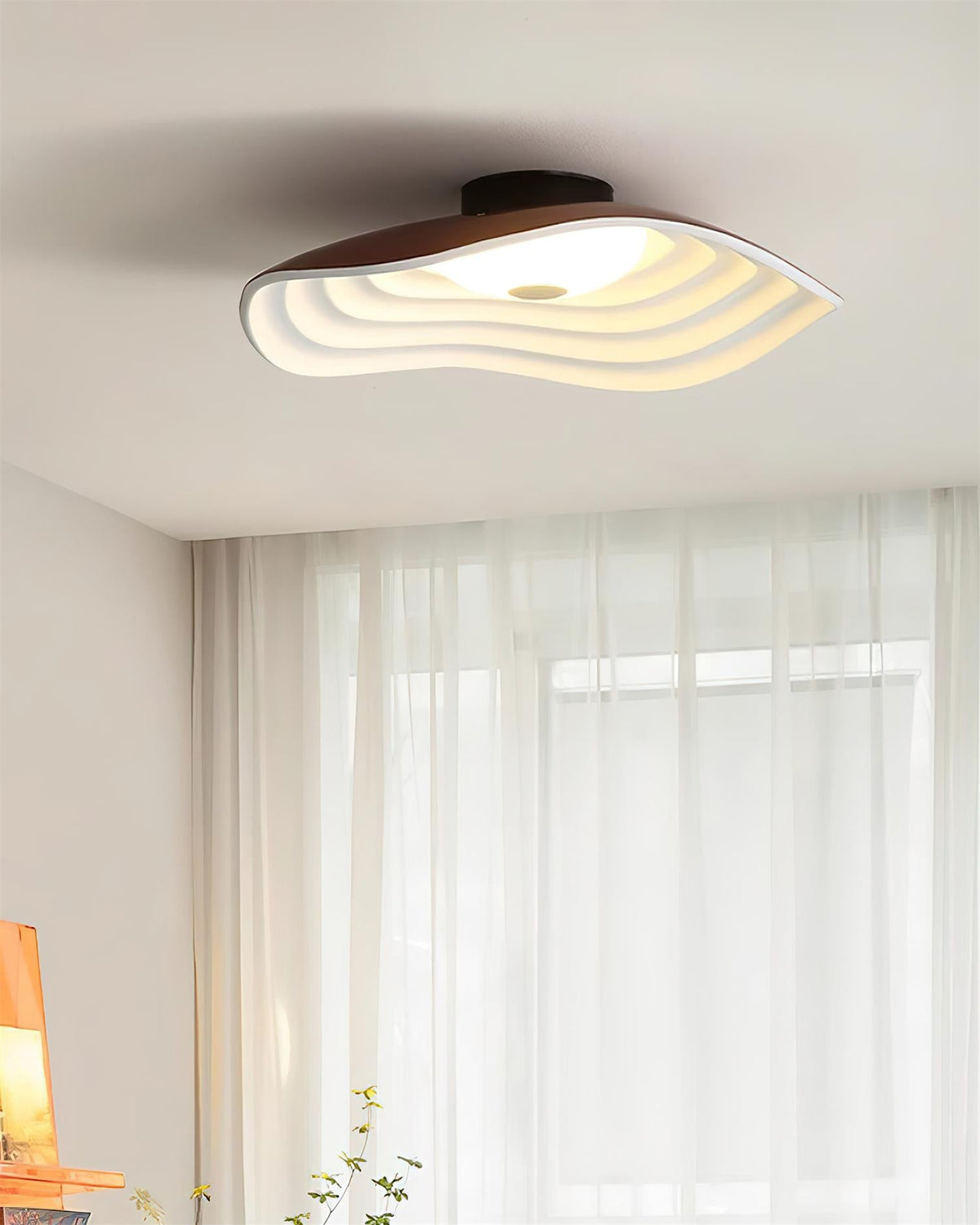 40cm Luma Wave LED Ceiling Light Available In White Black Orange