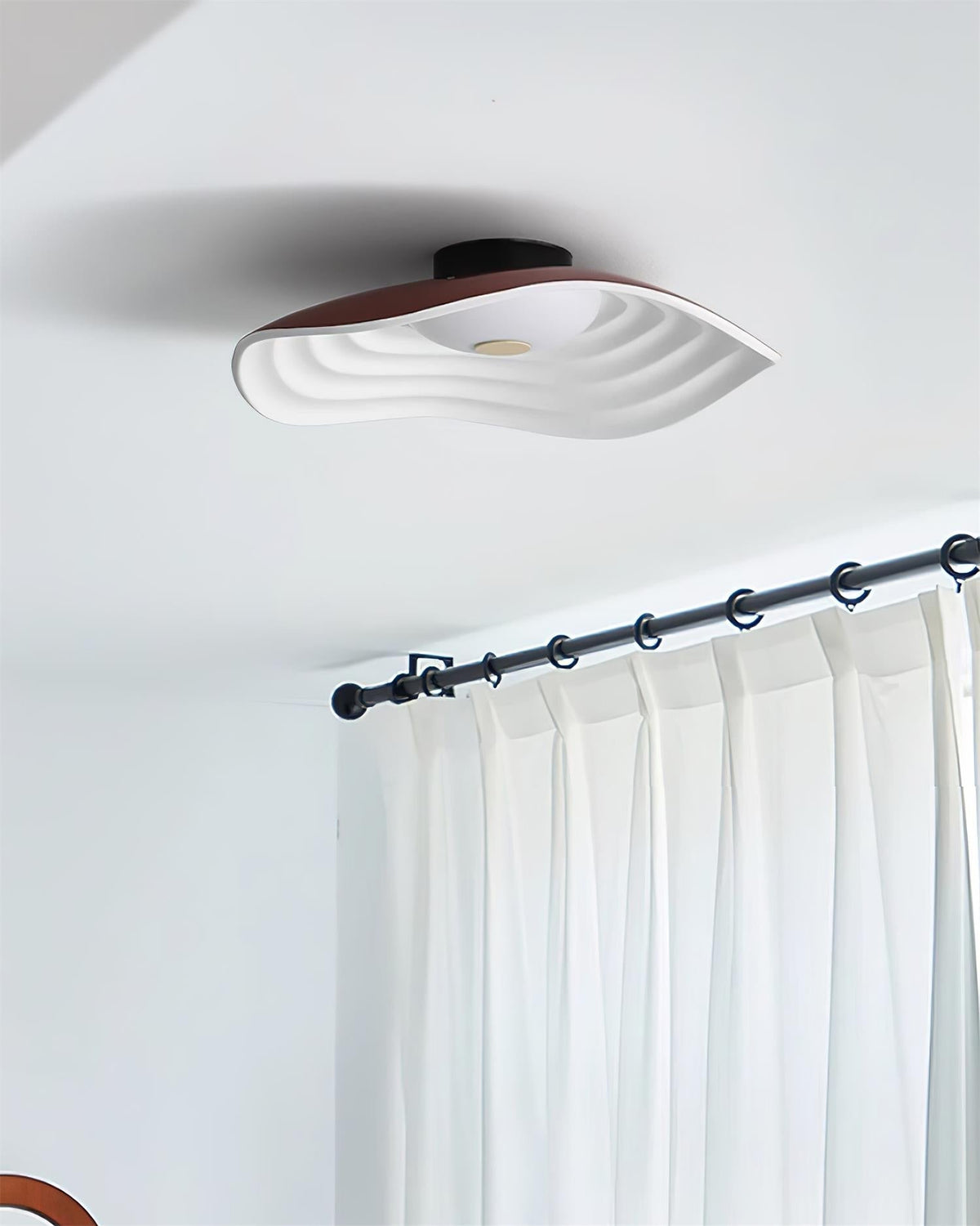40cm Luma Wave LED Ceiling Light Available In White Black Orange