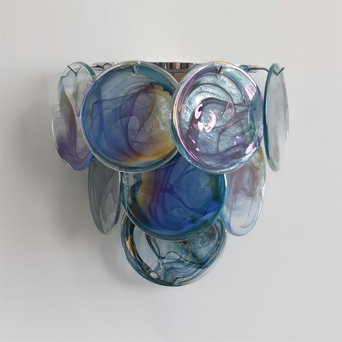 LED Compatible Aurora Multicolour Glass Wall Light