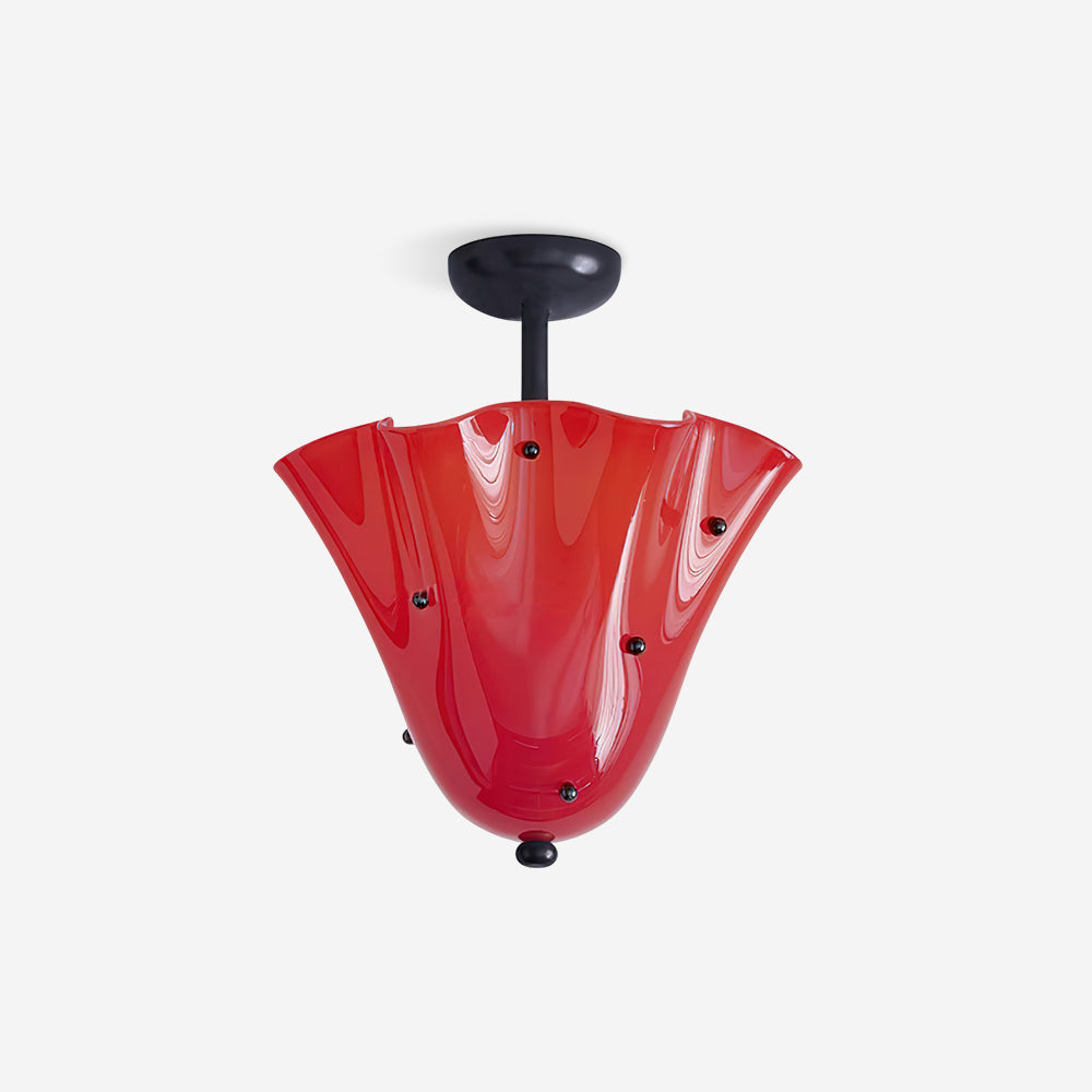 G9 Socket Art Glass Semi Flush Ceiling Light