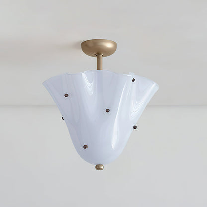 G9 Socket Art Glass Semi Flush Ceiling Light