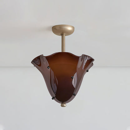 G9 Socket Art Glass Semi Flush Ceiling Light