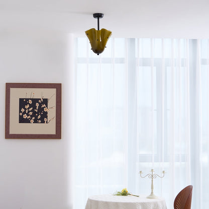 G9 Socket Art Glass Semi Flush Ceiling Light
