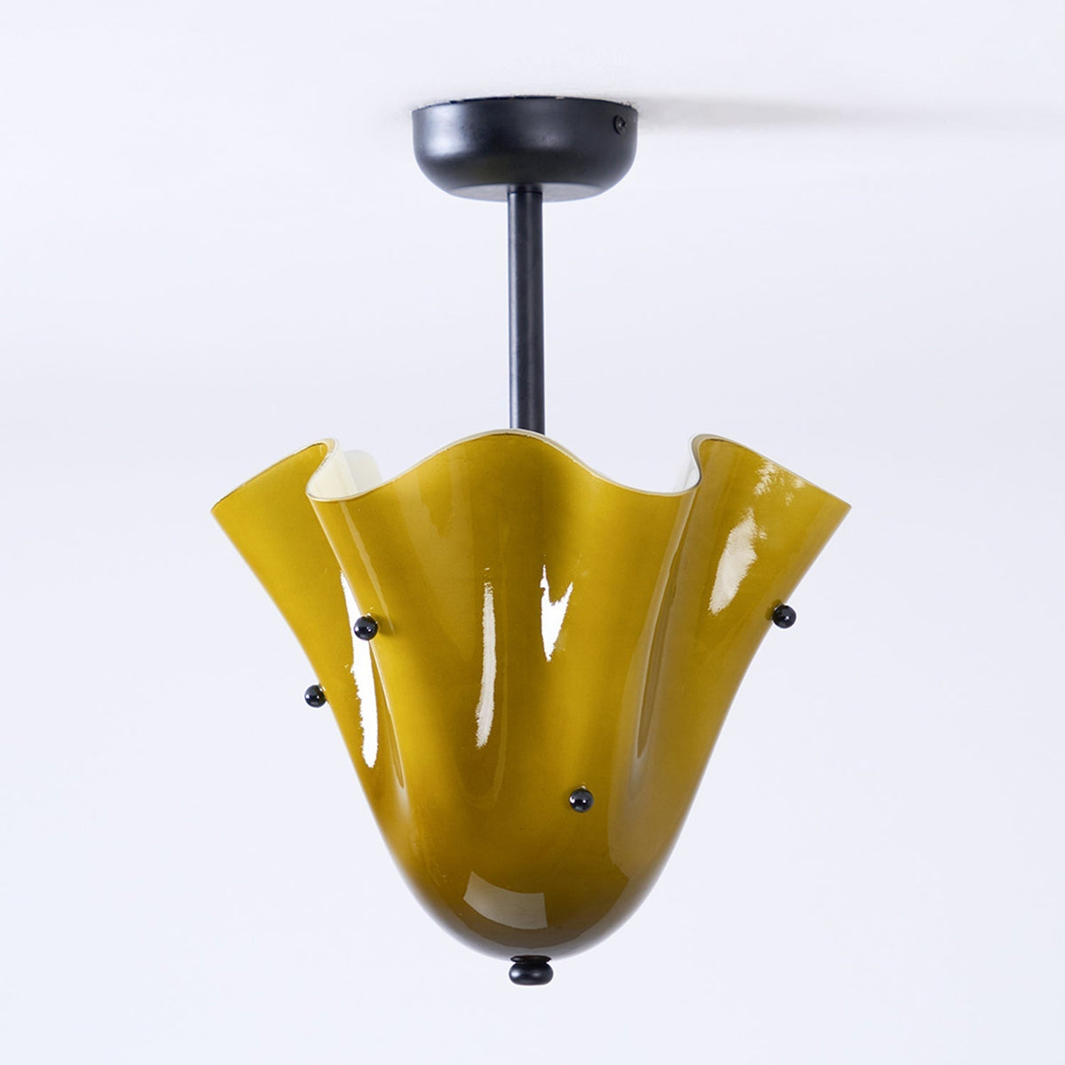 G9 Socket Art Glass Semi Flush Ceiling Light