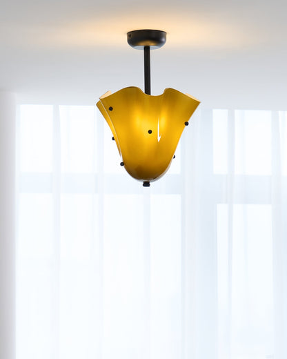 G9 Socket Art Glass Semi Flush Ceiling Light