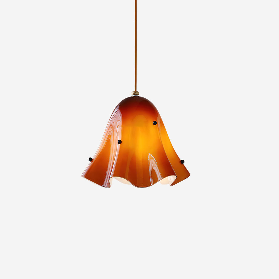 Ambient Glow Elegant Brass Glass Pendant Light