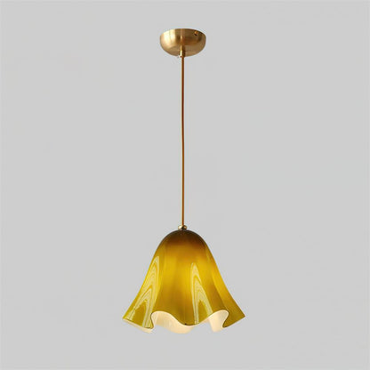 Ambient Glow Elegant Brass Glass Pendant Light