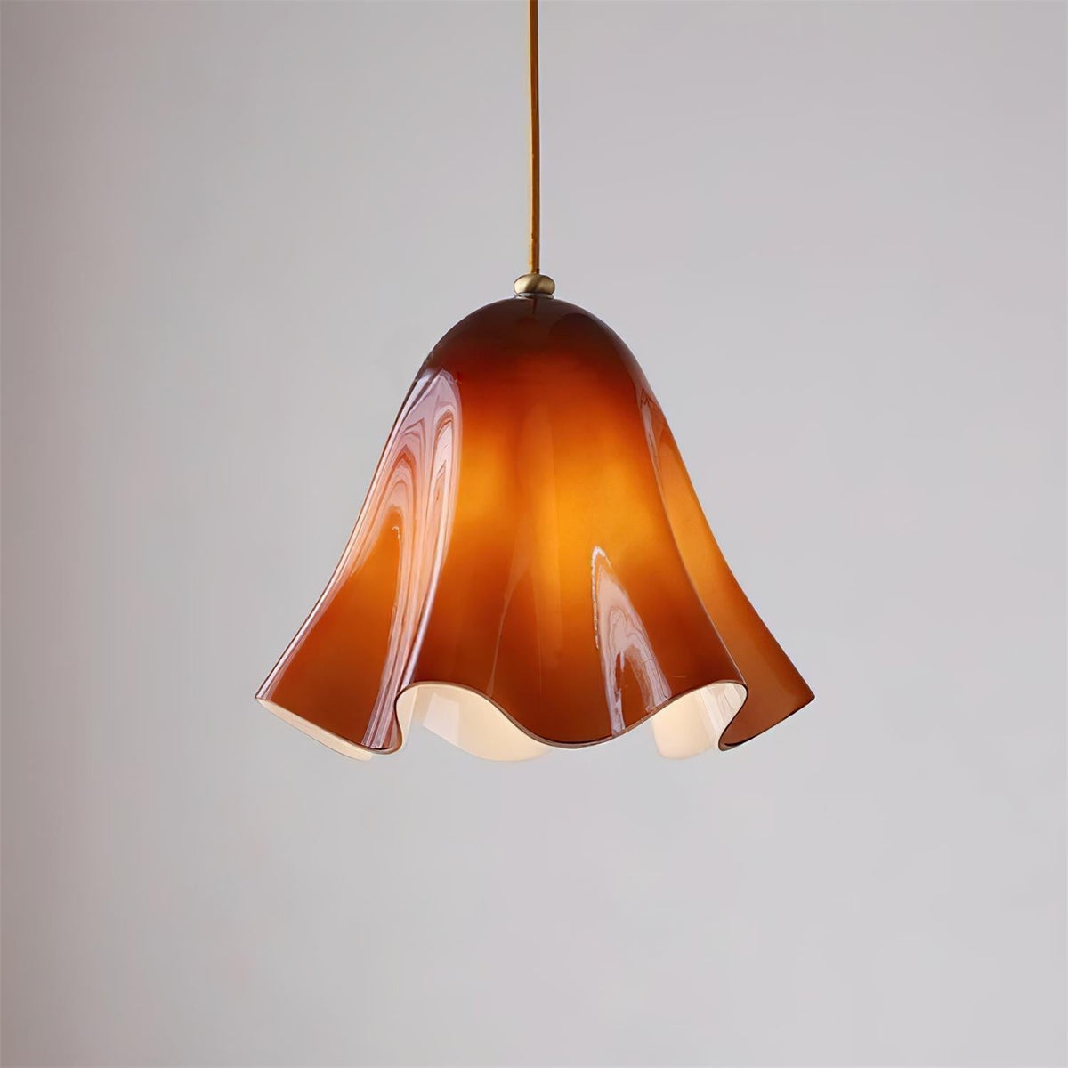 Ambient Glow Elegant Brass Glass Pendant Light