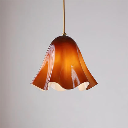 Ambient Glow Elegant Brass Glass Pendant Light