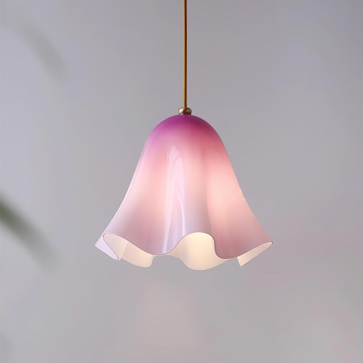 Ambient Glow Elegant Brass Glass Pendant Light