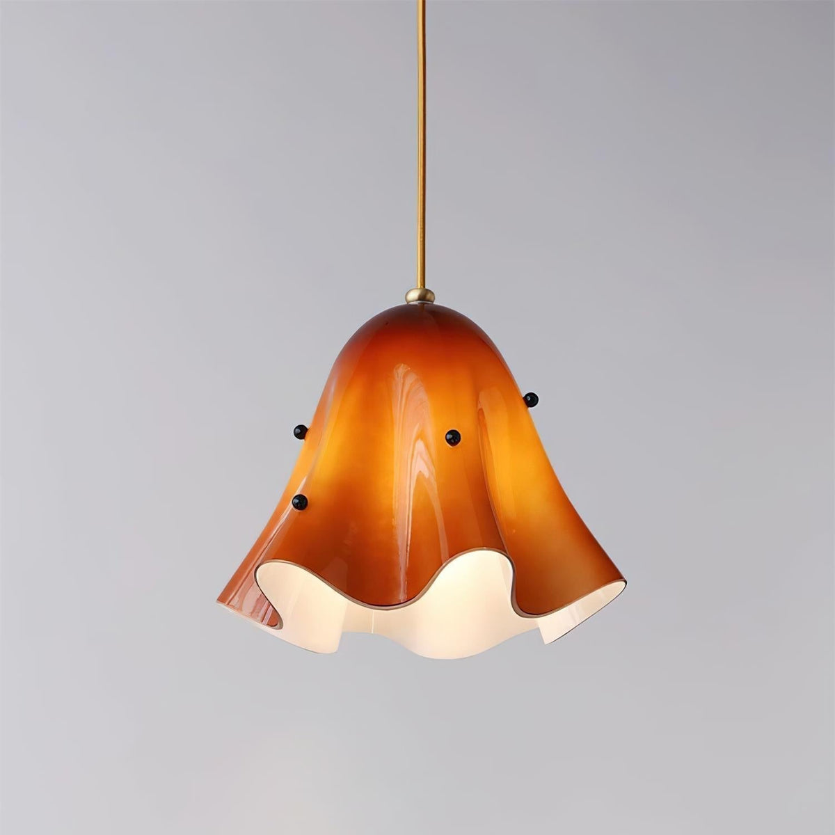 Ambient Glow Elegant Brass Glass Pendant Light
