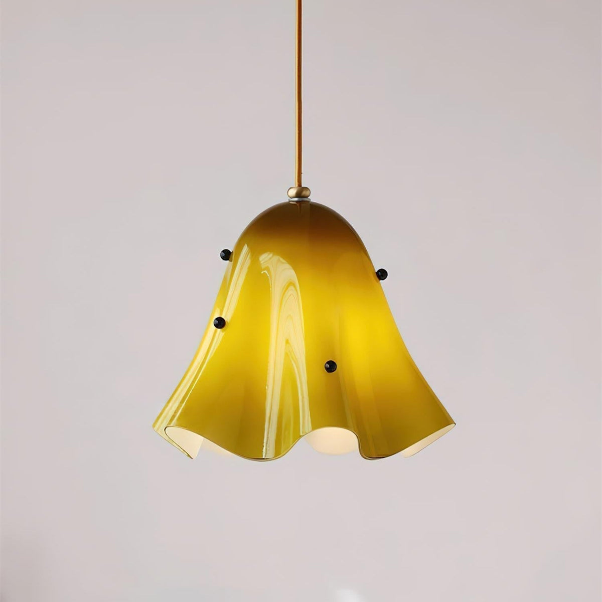 Ambient Glow Elegant Brass Glass Pendant Light