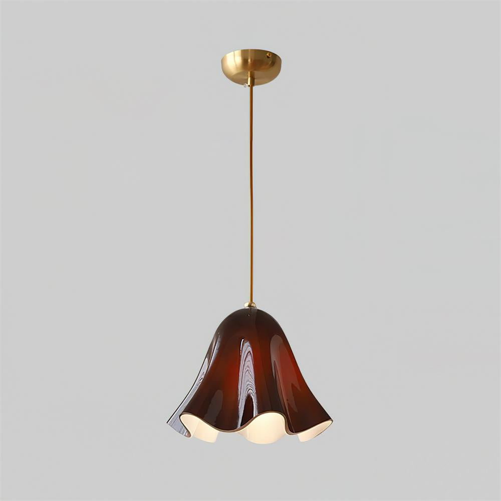 Ambient Glow Elegant Brass Glass Pendant Light