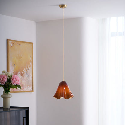 Ambient Glow Elegant Brass Glass Pendant Light