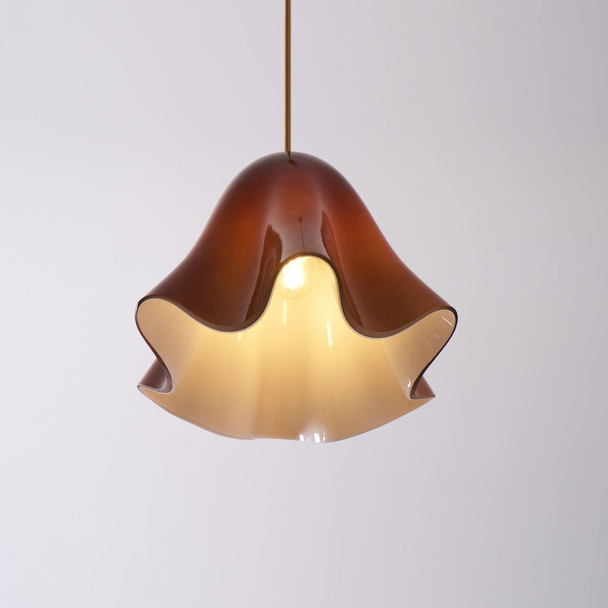 Ambient Glow Elegant Brass Glass Pendant Light