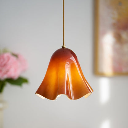 Ambient Glow Elegant Brass Glass Pendant Light