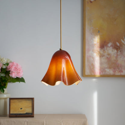 Ambient Glow Elegant Brass Glass Pendant Light