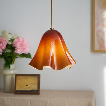 Ambient Glow Elegant Brass Glass Pendant Light
