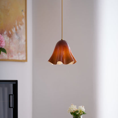 Ambient Glow Elegant Brass Glass Pendant Light